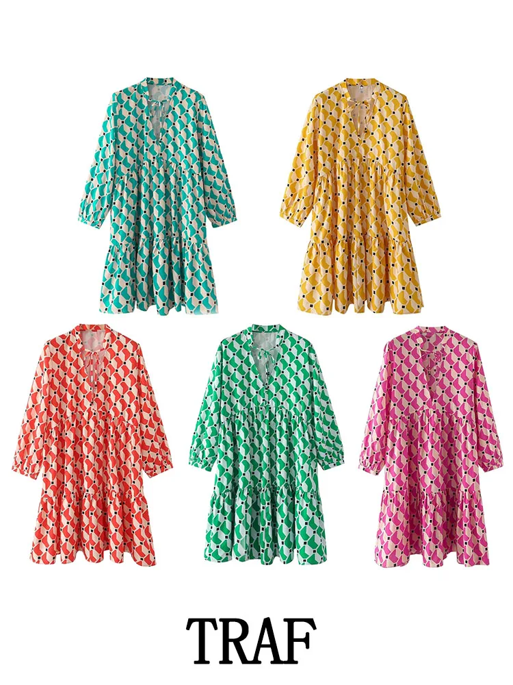 

Платье-рубашка летнее короткое с длинным рукавом и оборками