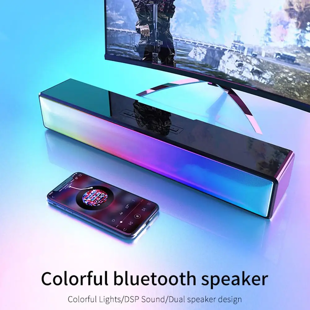 

20W RBG Bluetooth-compatible Speaker 3D Surround Sound Dual Speakers Computer Game Audio With Colorful Light