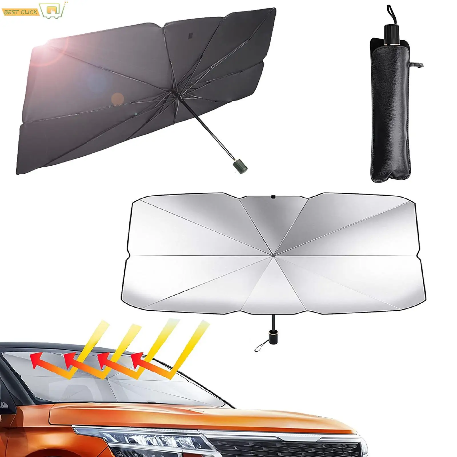 

46in / 53in Car Foldable Portable Sun Shade Umbrella Windshield Cover Visor Protection Windscreen Parasol Sunshade Accessories