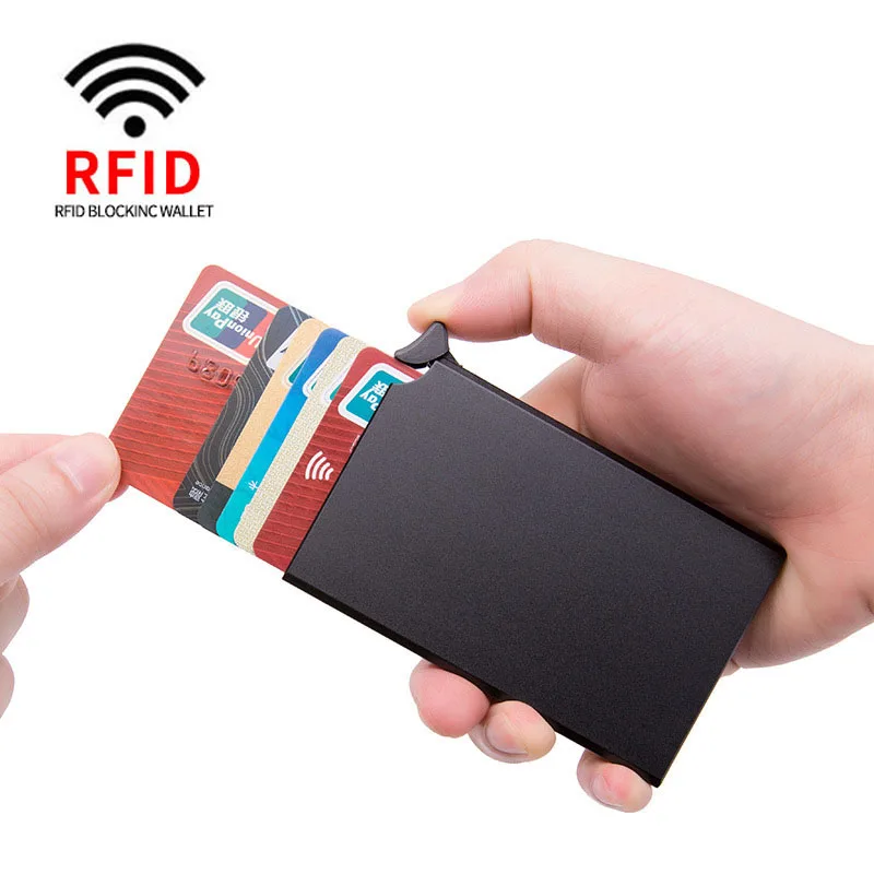 Новинка мужской идентификационный тонкий маленький алюминиевый мини-кошелек