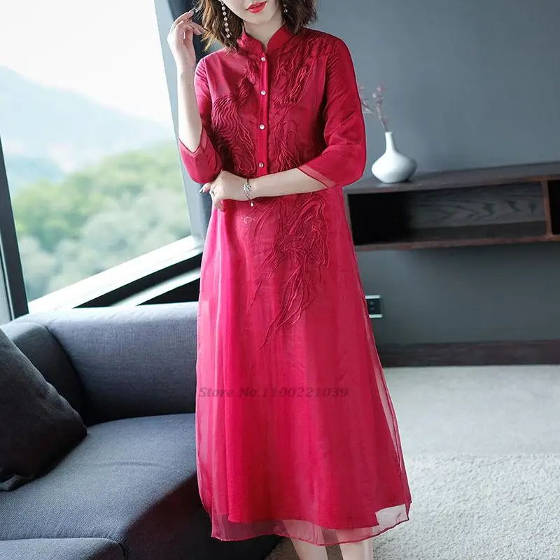 

2022 chinese style dress vintage qipao evening party dress vestido lace cheongsam traditional cheongsam oriental dress qipao