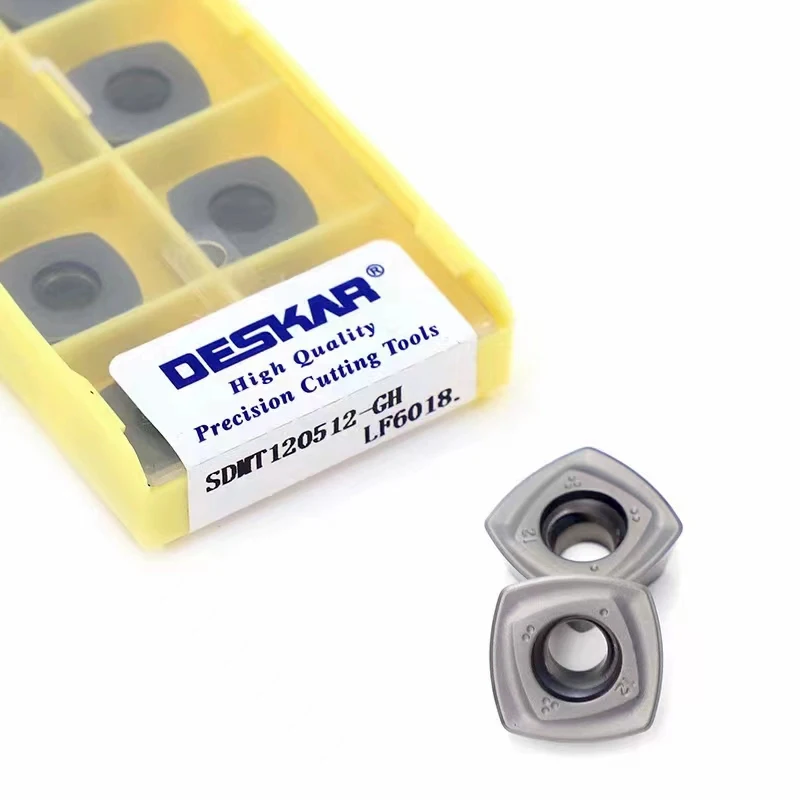 Фото DESKAR SDMT SDMT120512 SDMT150512 PH GH LF6018 TF618 Инструменты для ЧПУ ASRF ASRF12 ASRF15 Сменные твердосплавные фрезерные пластины для высокоскоростной обработки №3