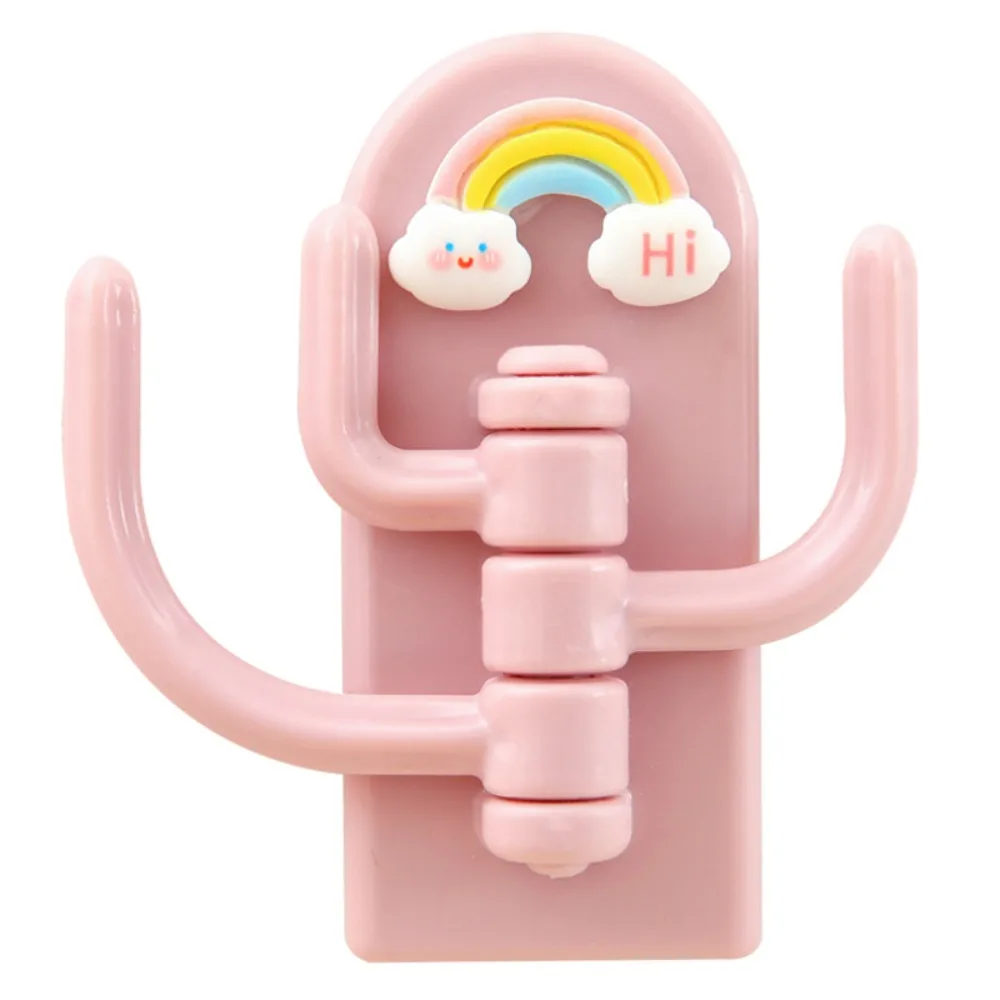 

1/3pcs Three Hook Rack Cute No Punch Household Gadgets Organizer Self-adhesive Hook Cartoon Creative Key Hook