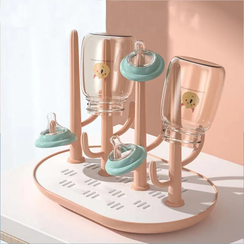 

Cute Baby Bottle Drying Rack Solid Color Baby Feeding Bottle Drain Rack Baby Bottle Holder Feeding Stuff