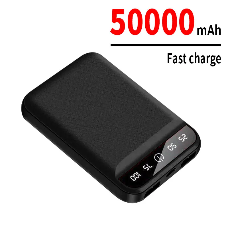 

Портативный внешний аккумулятор с 2-мя USB-портами, 50000 мАч
