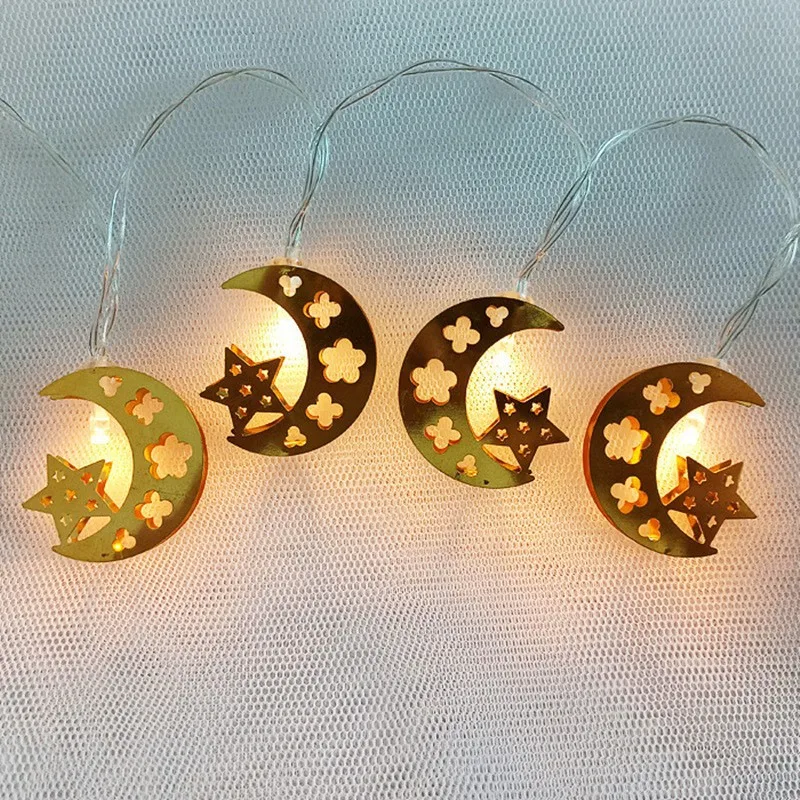 

1.65M 10LED Moon Star Led String Light For Home Aid EID Mubarak Decor Islam Muslim Event Party Supplies Eid al-Fitr Decor