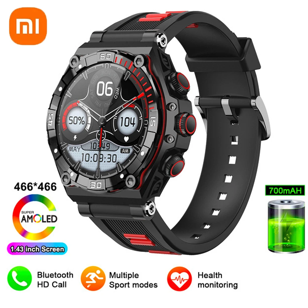 

Xiaomi Smartwatch Men Bluetooth Call 1.43-inch 700mAh Battery Heart Rate Blood Pressure Monitoring Women Fitness Exercise Watch