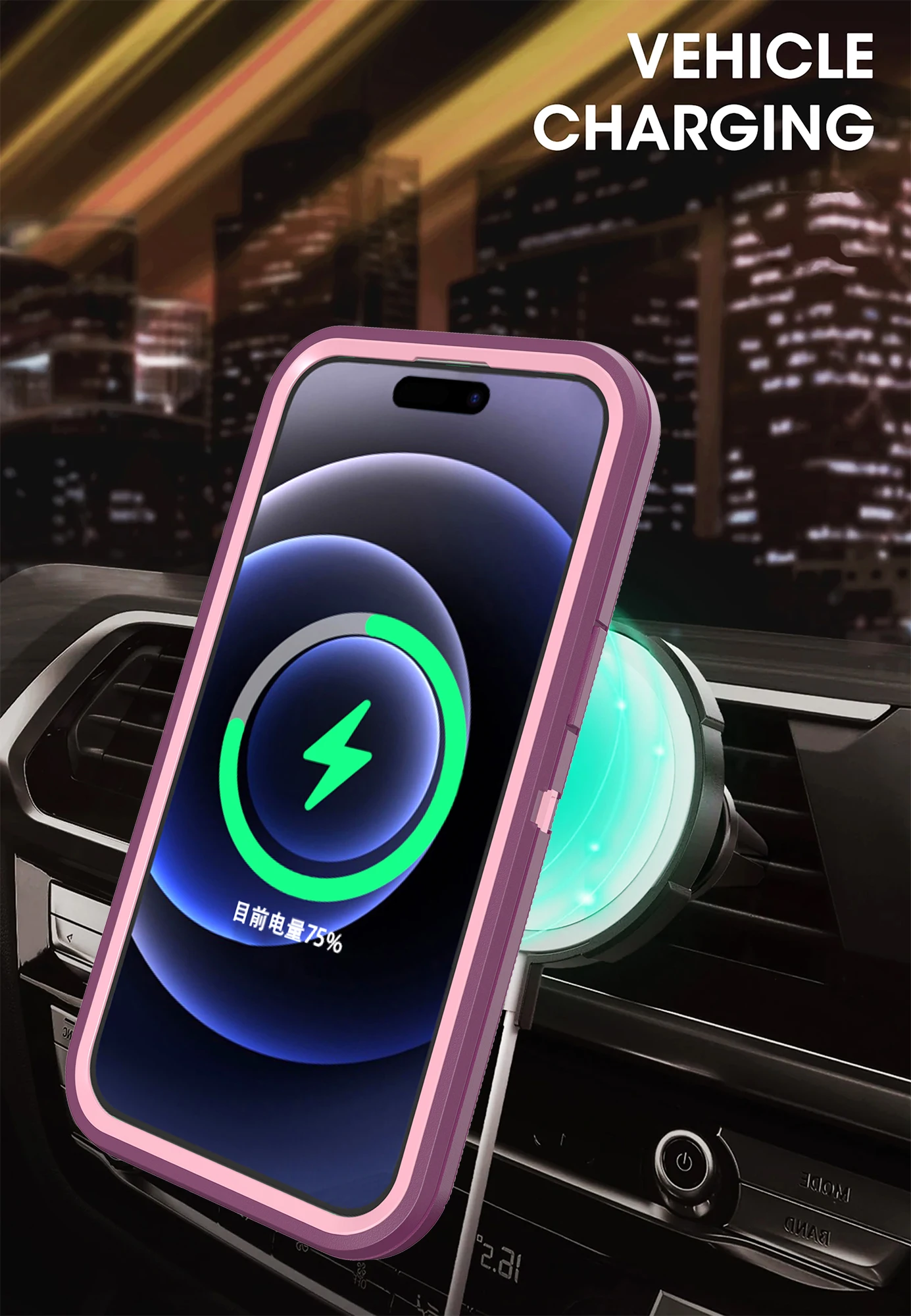 Magnetic Wireless Charger Case For iPhone 14 Pro MAX 14 Plus 13 Pro 12 Shockproof Armor Hybrid Rugged Ring Bracket Phone Cover
