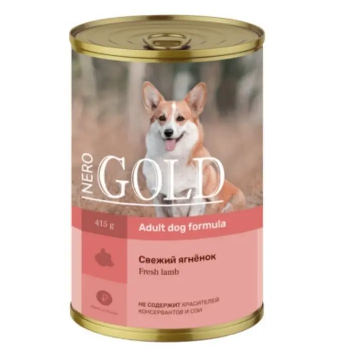 Nero Gold Консервы для собак &quotСвежий ягненок&quot- 415гр (уп-12шт) | Дом и сад