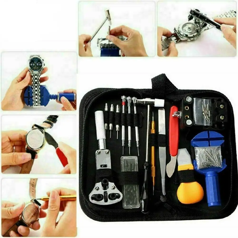 

147pcs Portable Tool Set Watch Repair Kit Professional Spring Bar Tool Set Watch Band Link Pin Tool Set with Carrying Case