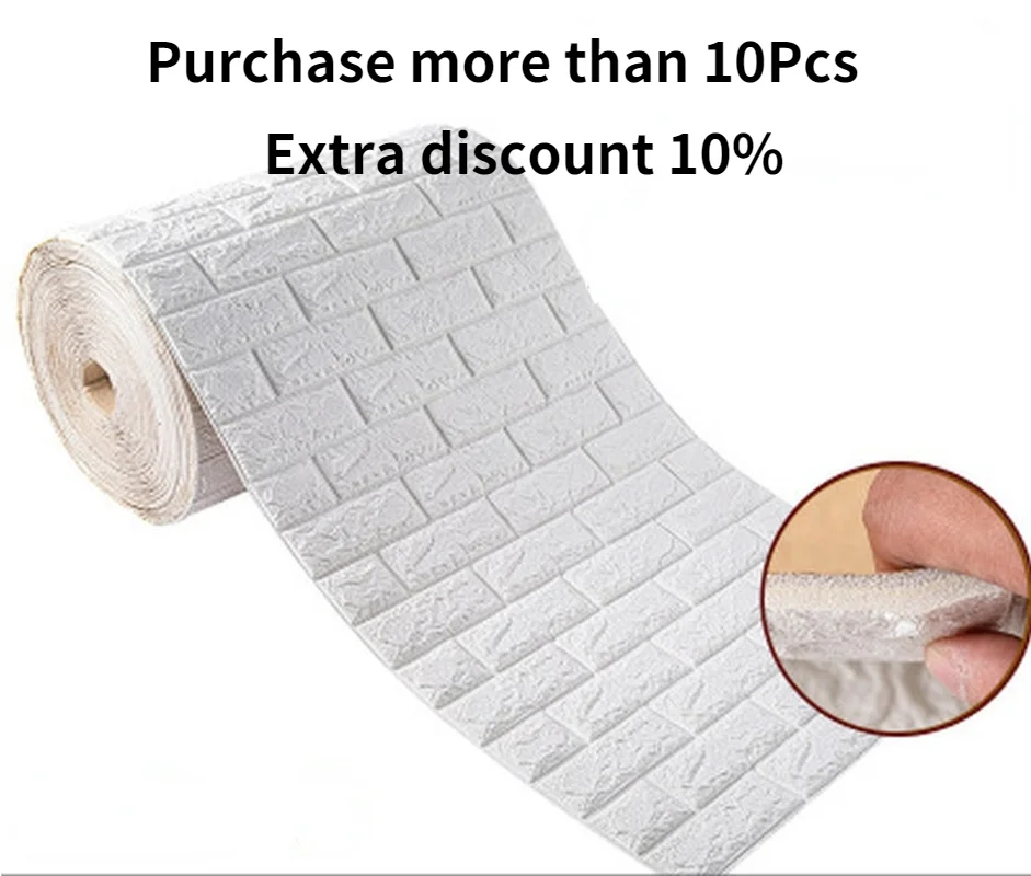 Самоклеящиеся обои 3D с имитацией кирпича настенные Стикеры водонепроницаемые