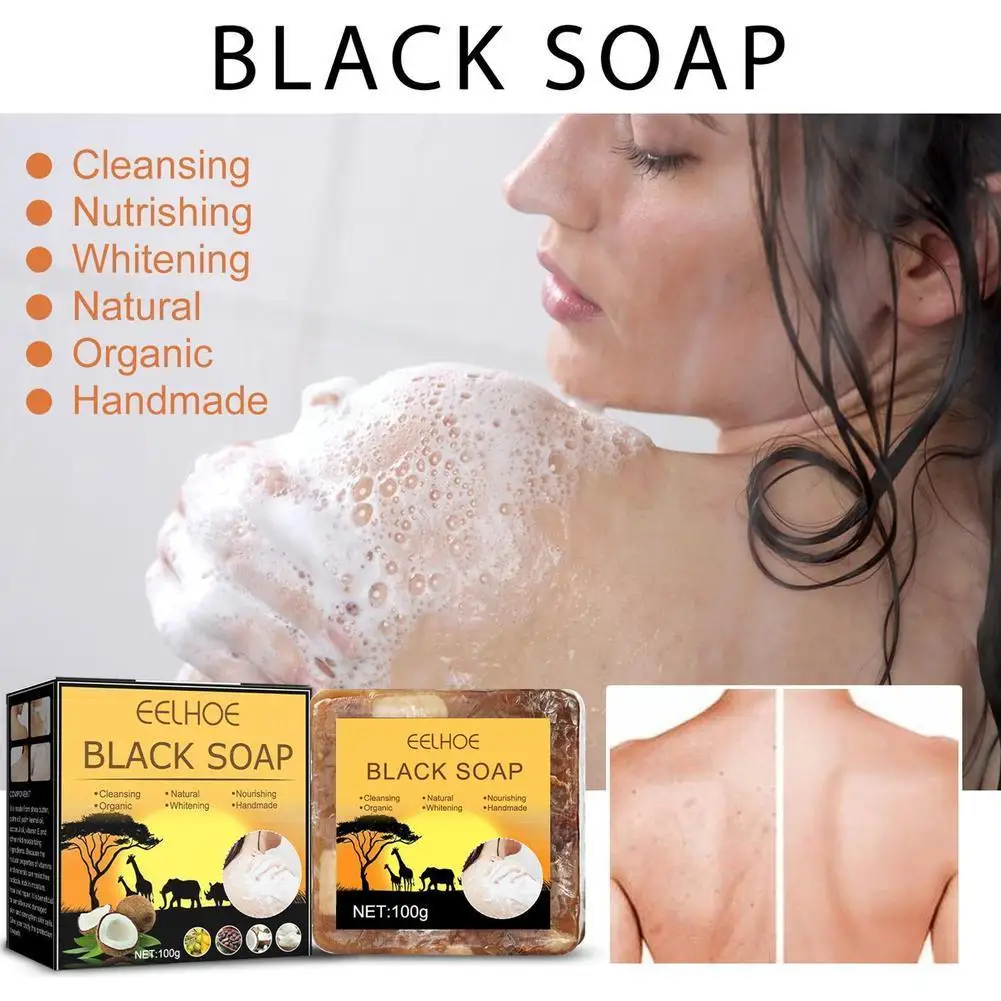 

African Black Soap Magic Anti Rebelles Beauty Moisturizing Bath Body Natural Butter Skin Treatment Care Acne Shea