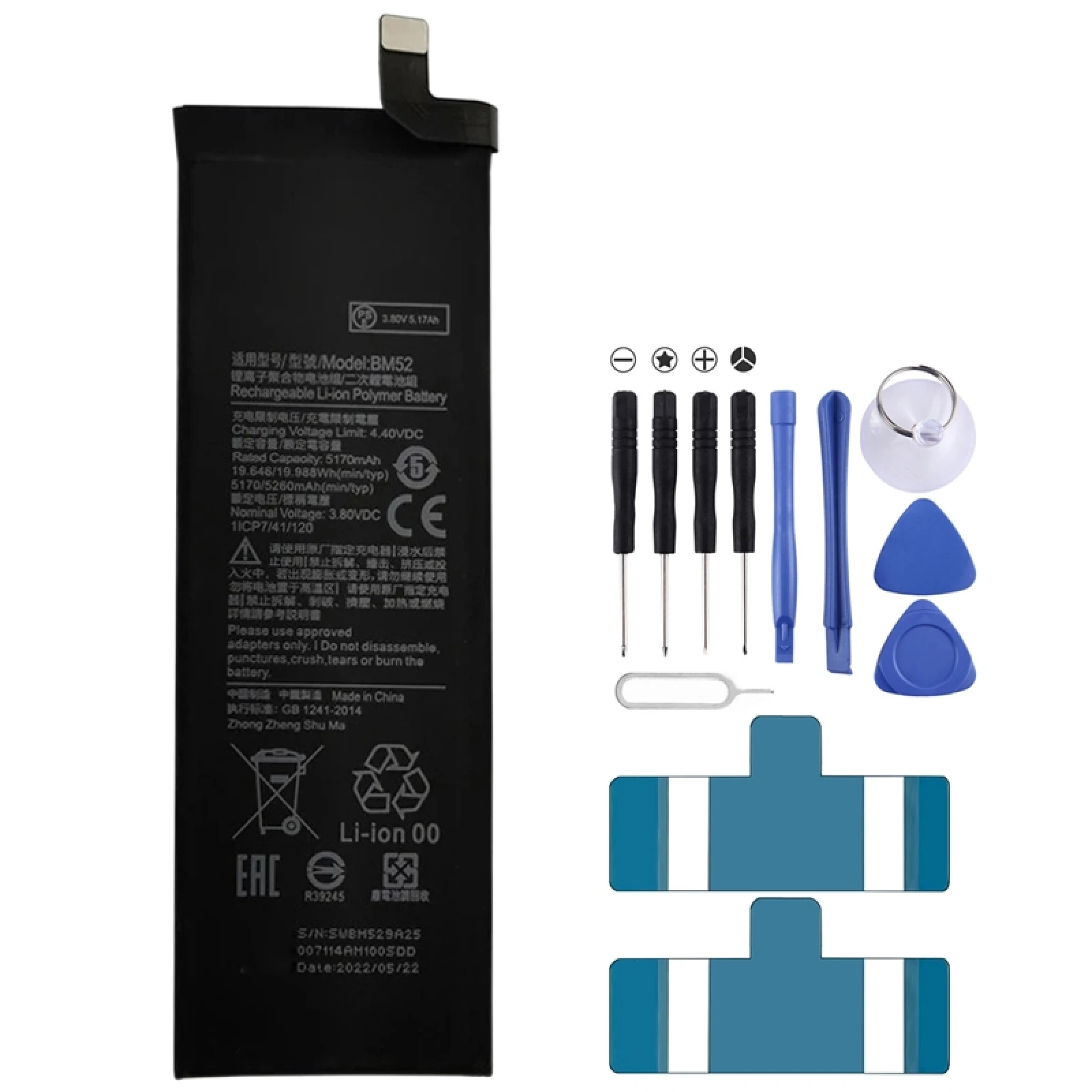 

BM52 5260 mAh Li-Polymer Battery Replacement For Xiaomi Mi CC9 Pro / Mi Note 10 / Mi Note 10 Pro / Mi Note 10 Lite