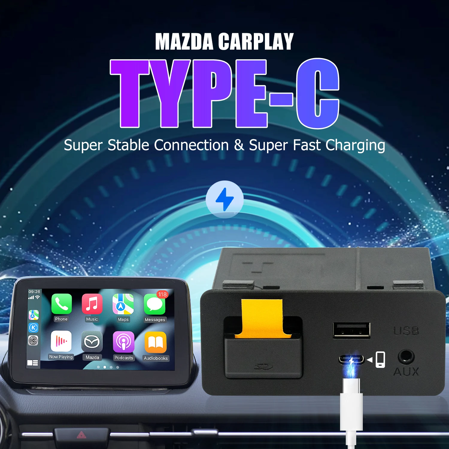 USB-хаб для Mazda, обновленный USB-концентратор для Mazda 2, 3, 6, CX3, CX5, CX8, CX9, MX5