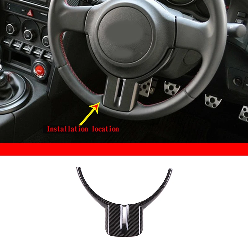 

100% Real Carbon Fiber Steering Wheel Decorative Sticker for Toyota 86 2012-2015 /Subaru BRZ Car Styling Interior Accessories