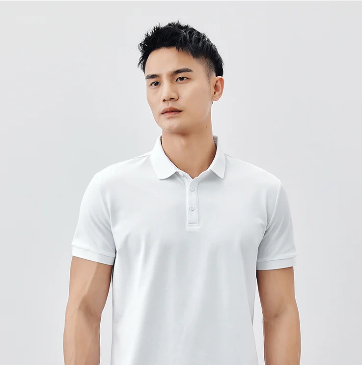 

V8187- Men's casual short sleeved polo shirt men's summer new solid color half sleeved Lapel T-shirt.