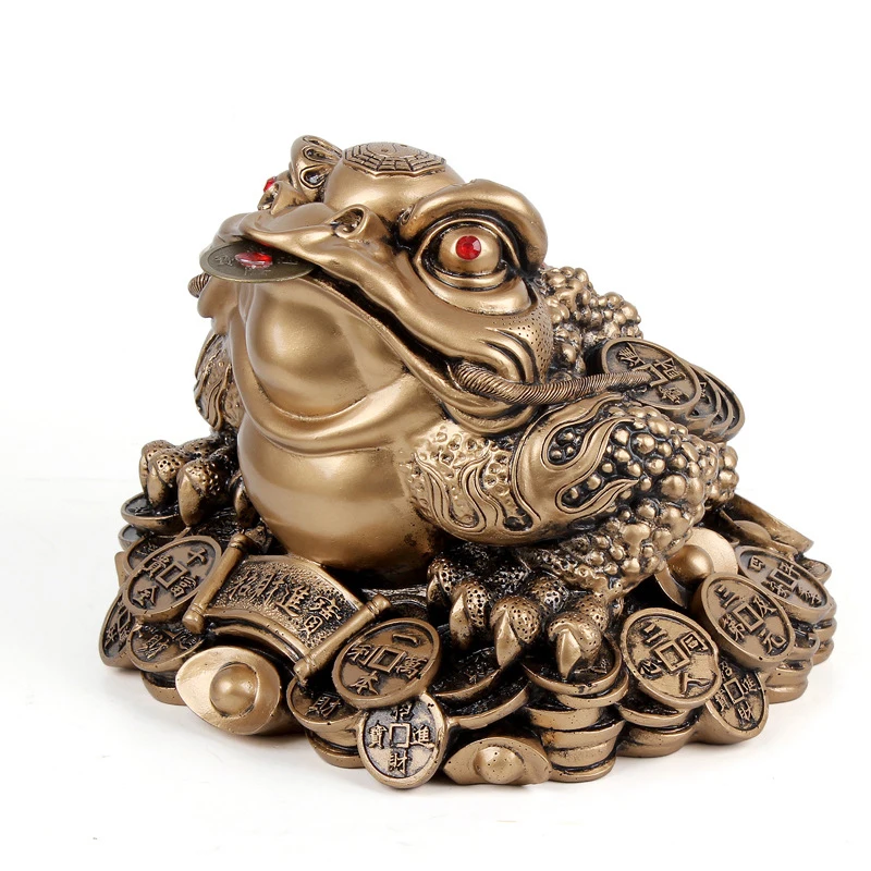 

1pc Small Jin Chan Chu Resin Chinese Money Toad Three Legged Wealth Frog Home Office Decoration Craft Lucky Fortune Gift