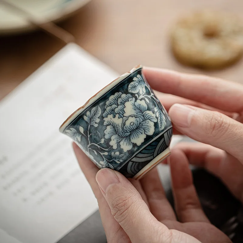 Цветочная чашка Ruyao мастерская Керамическая маленькая чайная имитация старинной
