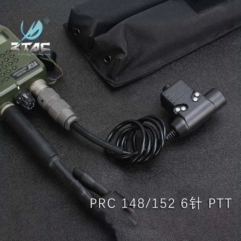 Tactical Earphone PRC148/152 Military Specification Six Pin Adapter Intercom Transmitting PTT Tactical Earphone Cable