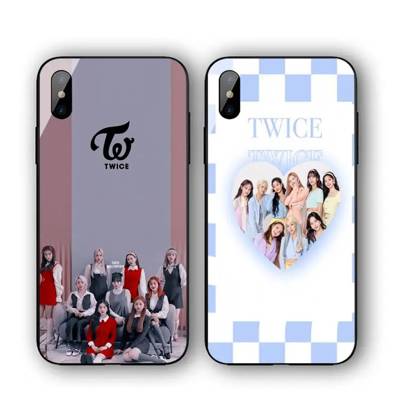 

KPOP TWICE Phone Case For Iphone 11 12 13 14 Pro Max 7 8 Plus X Xr Xs Max Se2020 Tempered Glass Cove