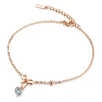 jewelry glittering and translucent ablaze set diamond bow anklet fashionable temperament lovely birthday gift