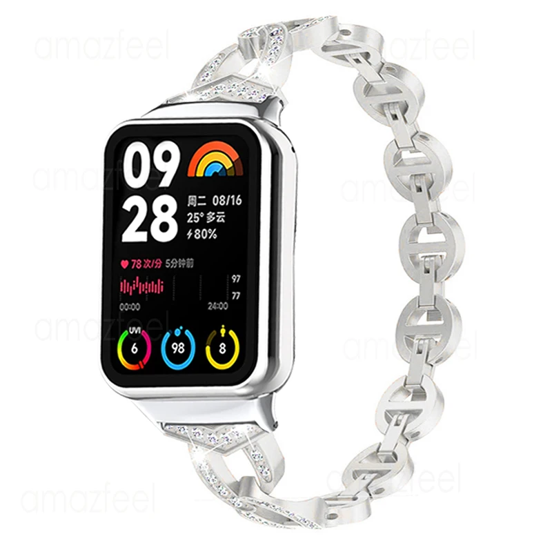 

Металлический ремешок для Xiaomi mi band 8 pro, браслет с бриллиантами для mi band 8 pro, Mi Band 8 pro