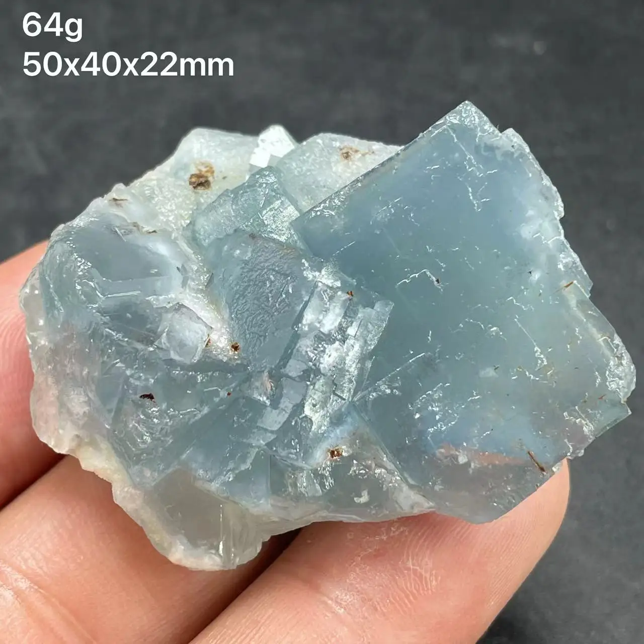 Новинка! 100% натуральный лестничный синий куб QR-кода флюорит и Кристалл