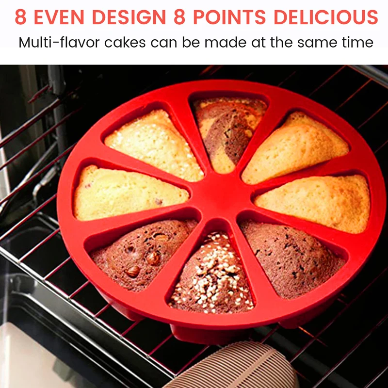 

8 Cavity Silicone Cake Mold DIY Baking Pastry Scone Pans Tools Cake Mould Oven Bread Pizza Bakeware Cake Mould