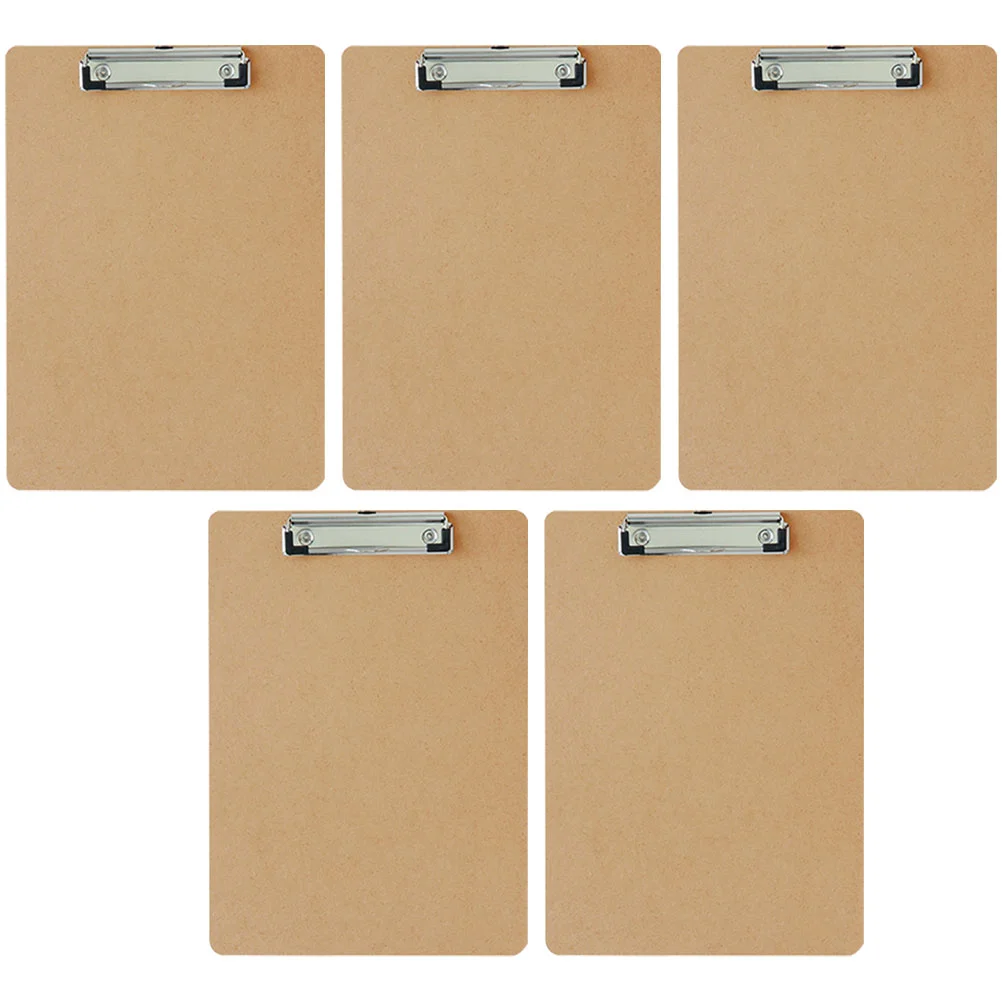

5 Pcs Clipboard Folder Folders Writing Boards Office Paper Clips Classroom File