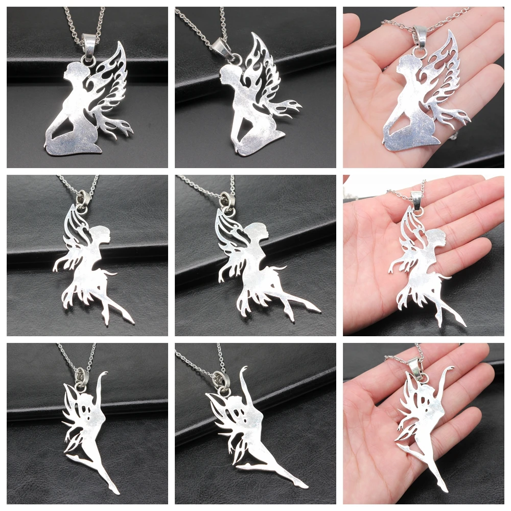 

Женское ожерелье с подвеской в виде большого танцующего ангела