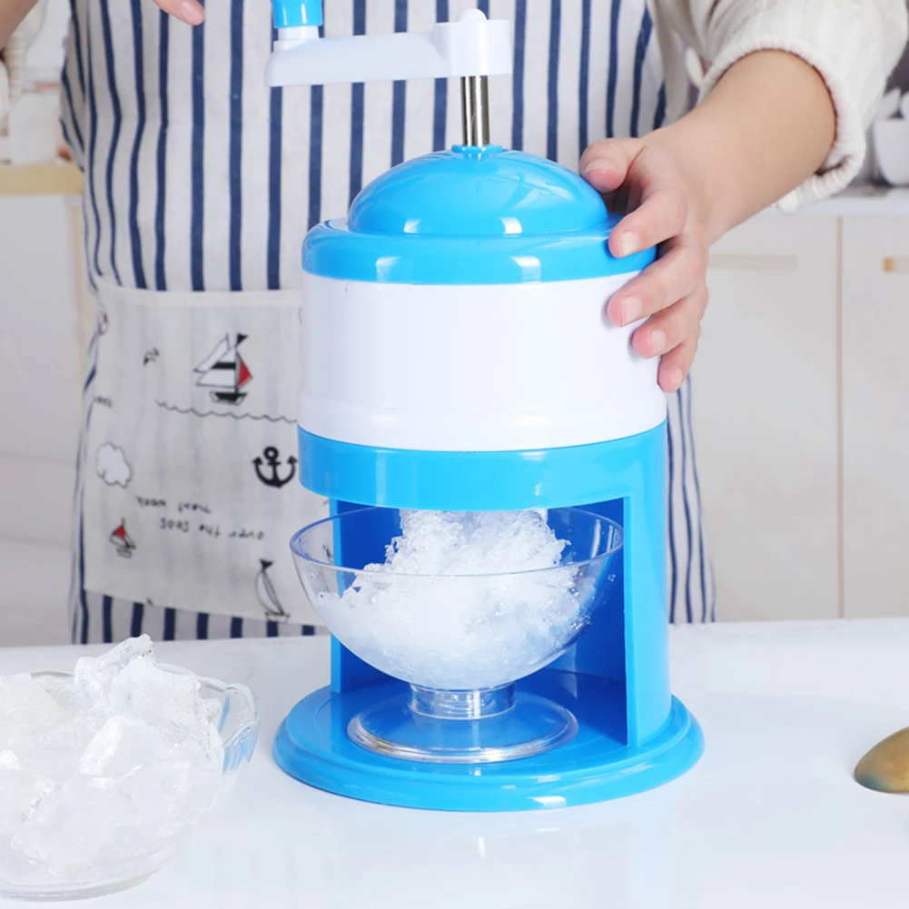 

DIY Ice Crusher Manual Ice Shaver Home Portable Hand Crank Snow Cone Smoothie Maker Ice Cube Shaving Machine with Sundae Glass