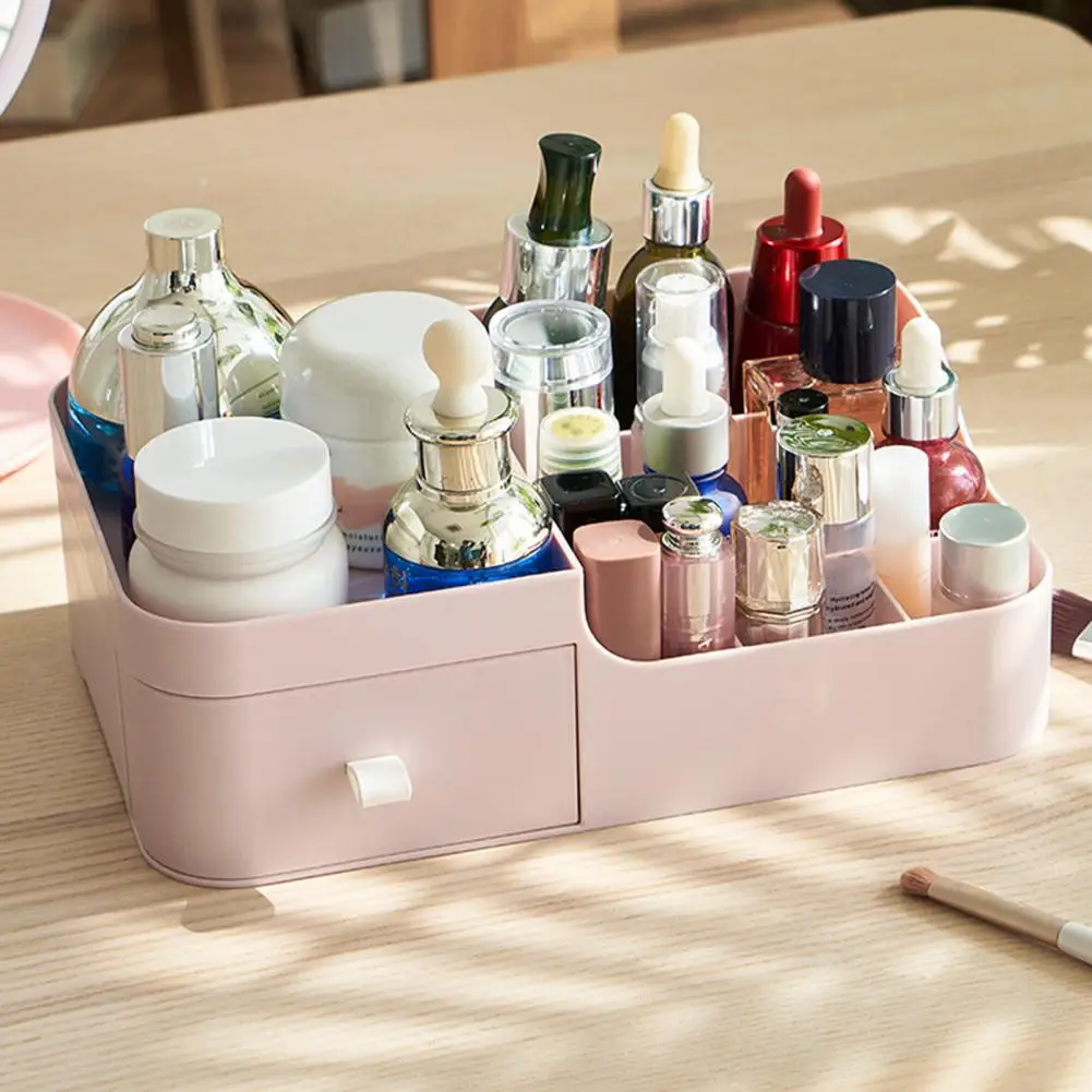 

Makeup Organizer with Drawer Large Capacity Multifunctional Dressing Table Cosmetic Organizer Stationery Storage Box for Desktop