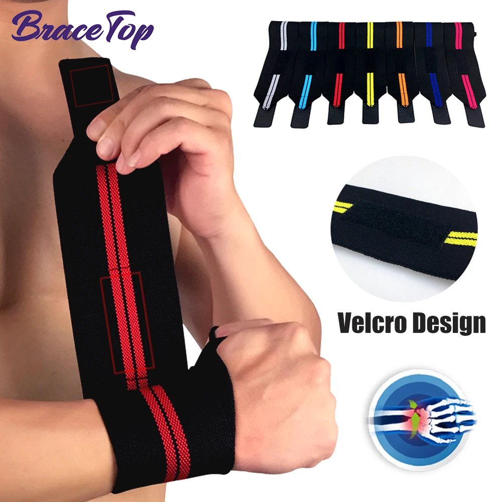 

BraceTop 1 PC Weight Lifting Wristband Elastic Breathable Wrist Wraps Bandage Gym Fitness Powerlifting Wrist Brace Support Strap