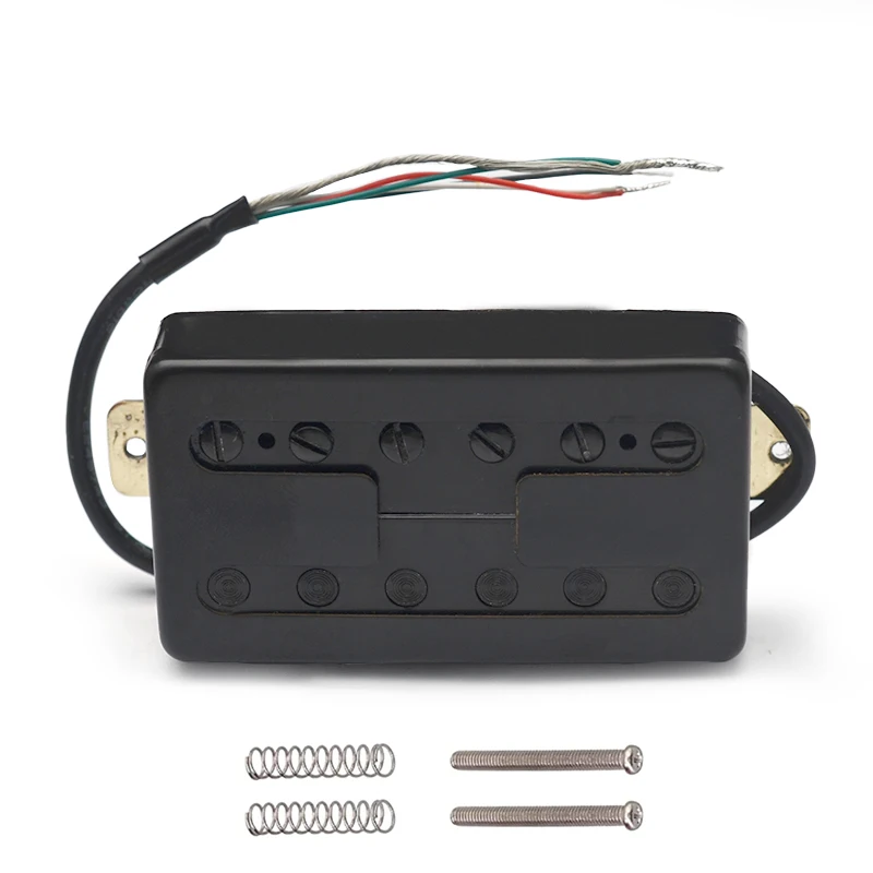 H-стиль латунная крышка электрогитарного звукоснимателя с разделением катушек, двойной катушки N7,5K/B15K выход, черный/хромированный.