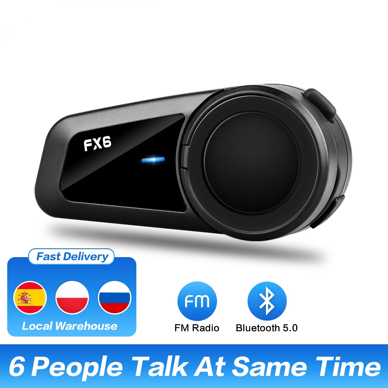 

Bluetooth-интерком для мотоциклетного шлема FX6, 1000 м