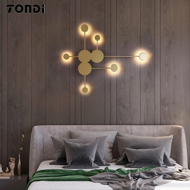 

Светодиодный минималистичный настенный светильник TONDI в стиле постмодерн, скандинавский прикроватный светильник для гостиной, спальни, креативный настенный светильник для коридора, выставочного зала