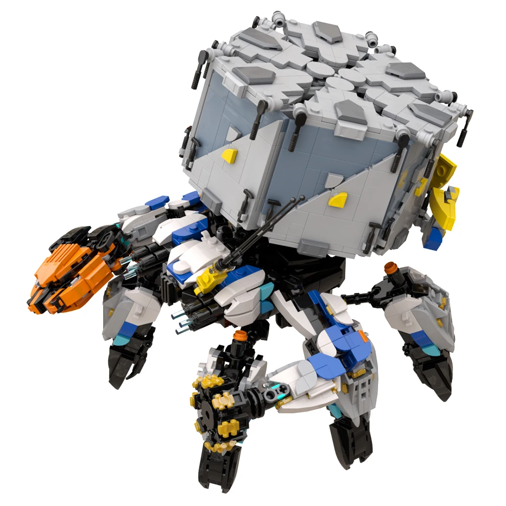 Фото BuildMOC Game Horizon Shell Walker, набор строительных блоков Zero Dawn Mecha Corruptor, военная машина, кирпичи, игрушка, детский подарок на день рождения