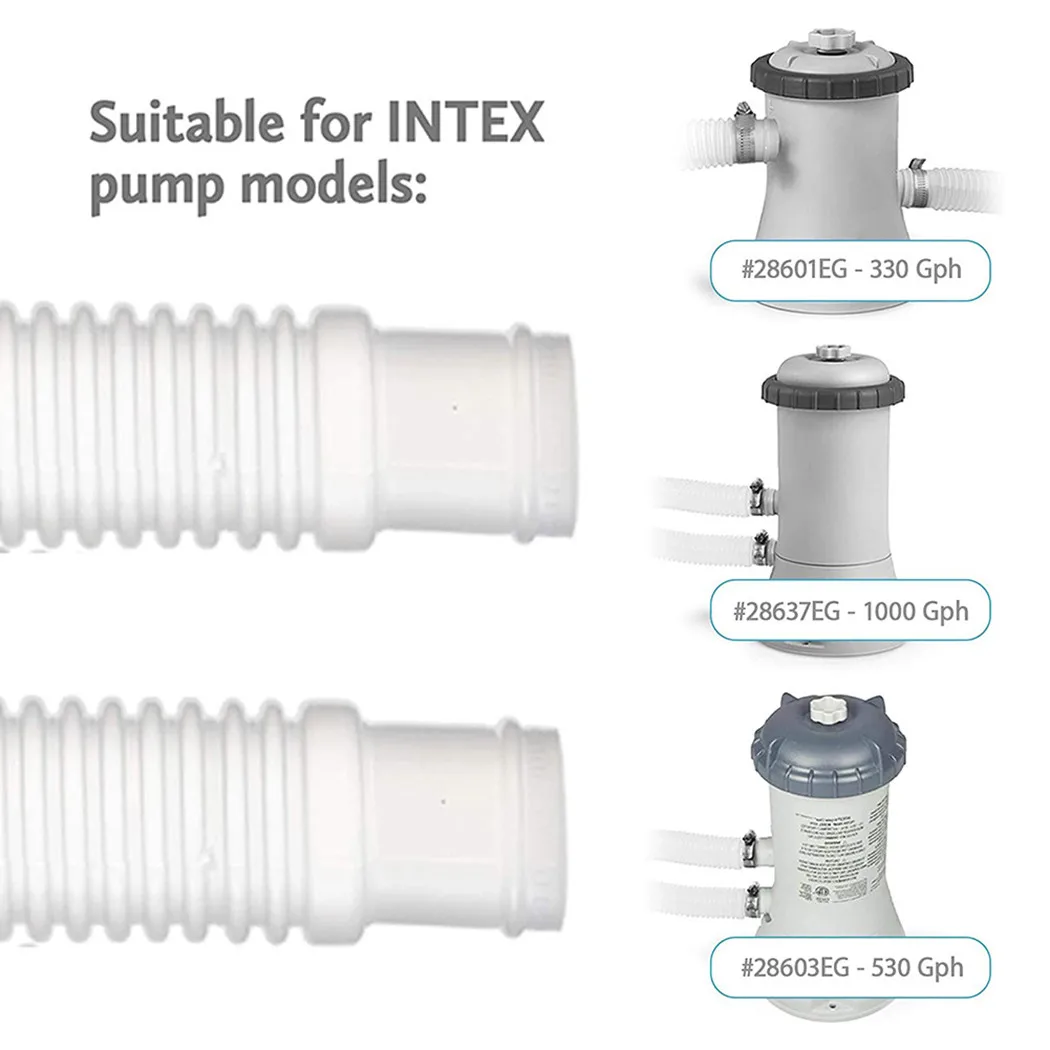 

1.25in 1 Hose & 2 Clips / 2 Hose & 4 Clips For Intex Hose Clip 32mm Swimming Pool Pipe 1.5m For Pump/Filter/Heater