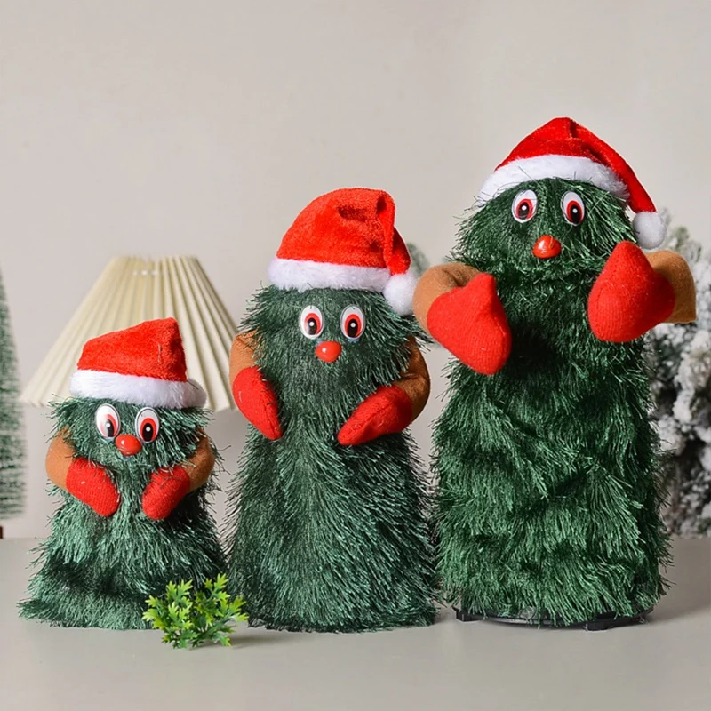

2023 Party Tree Christmas Electric Toy Dancing Rotating Music Christmas Tree Santa Hat W