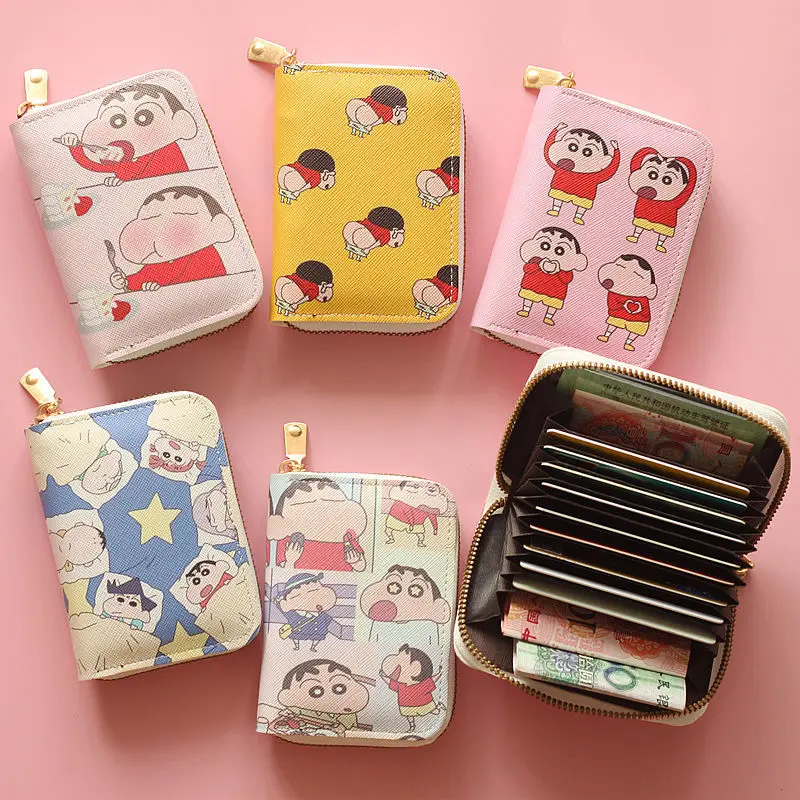 

Kawaii Cartoon Coin Purse Anime Series Crayon Shin-chan Portable Creativity Multi Slot Large Capacity Card Bag Gift for Girls