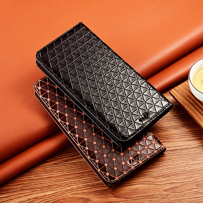 

Cowhide Genuine Leather Case For Motorola Moto One 5G G31 G41 G51 G71 G200 Moto Edge X30 S30 Diamond Veins Flip Protection Cover