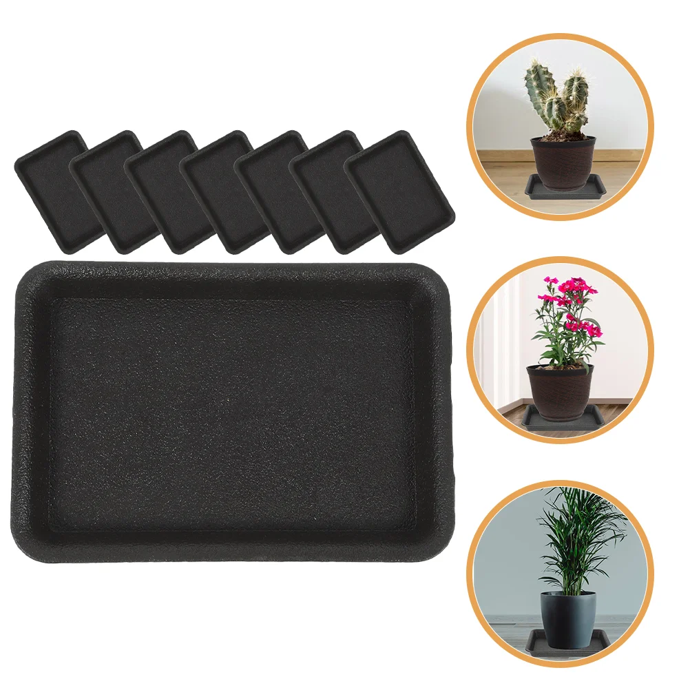 

8 Pcs Flower Pot Tray Saucers Trays Indoors No Holes Drip Plastic Plants Pots