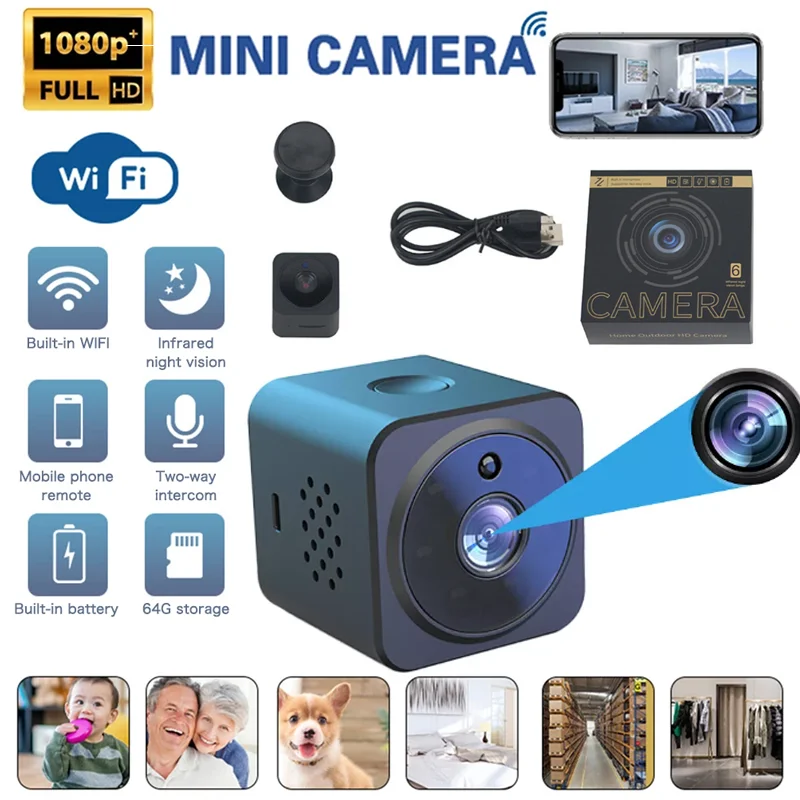 

Новая беспроводная Wi-Fi мини-камера 1080P, двусторонняя аудиосвязь, Ранняя камера, удаленное ночное видение, умная домашняя камера