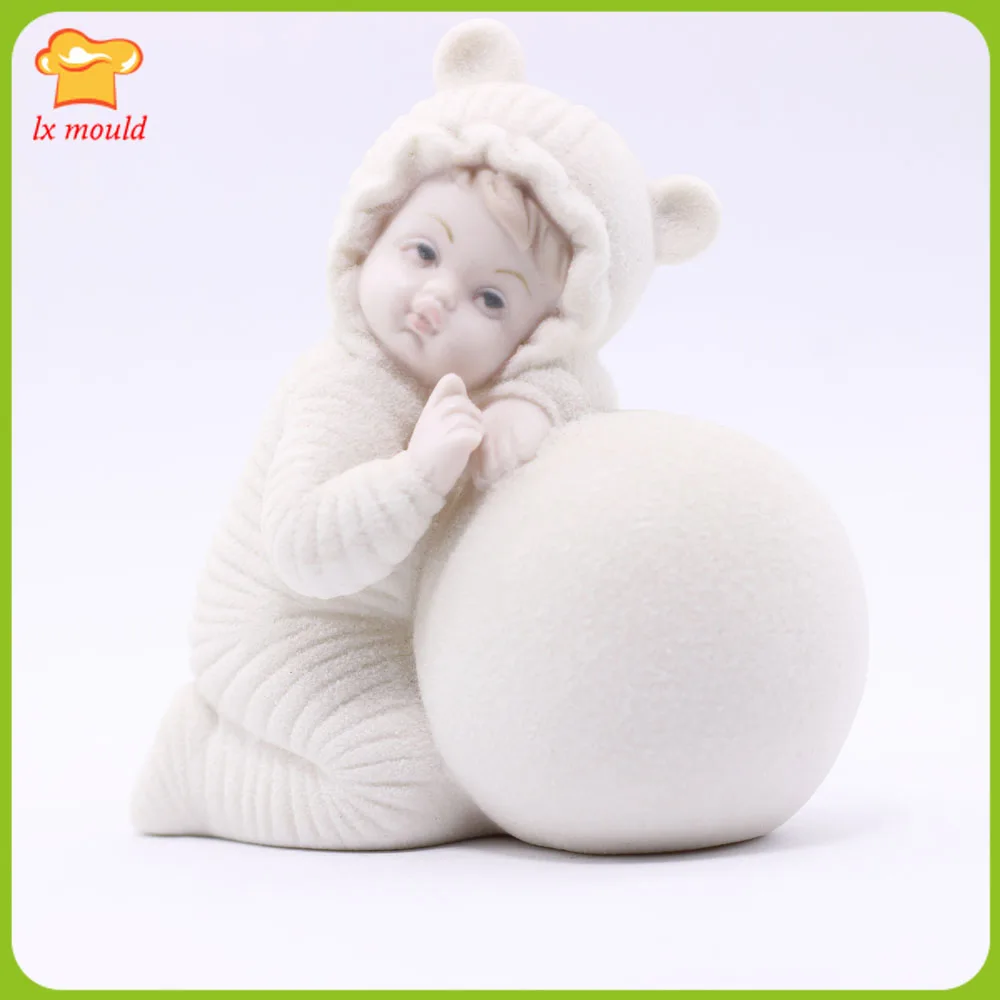 

LXYY Kneeling 3D Doll & Ball Silicone Mould Chocolate Fondant Baby Hand-Made Gypsum Resin Candle Soap Molds