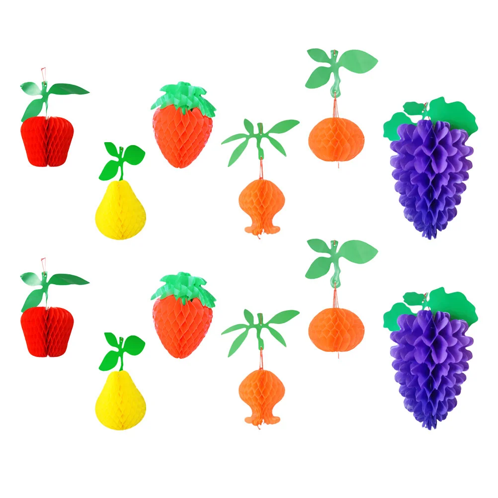 

Honeycomb Fruit Paper Tissue Party Decoration Pom Hanging Pendant Decorations Strawberry Centerpiece Hawaiian Centerpieces