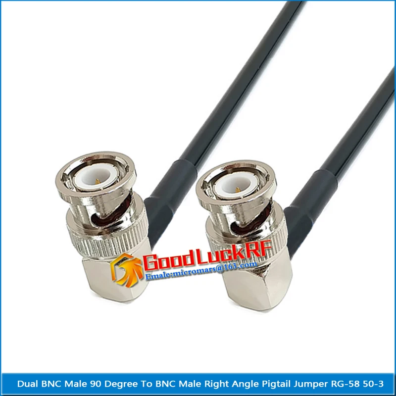 

Q9 BNC Male Right Angle 90 Degree To BNC Female Connector Pigtail Jumper RG-58 RG58 3D-FB Extend cable 50 Ohm High quality