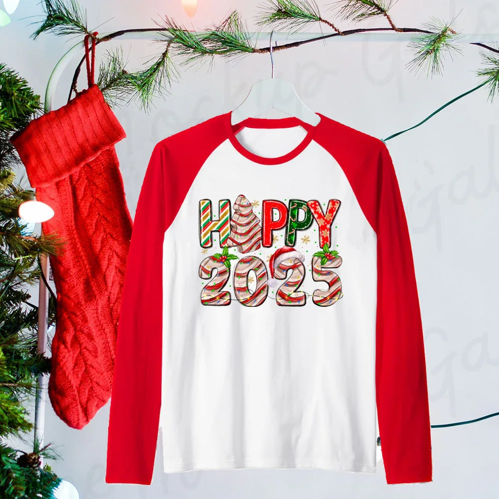 Hello 2025 Рождественские одинаковые рубашки для всей семьи рубашка взрослых и детей