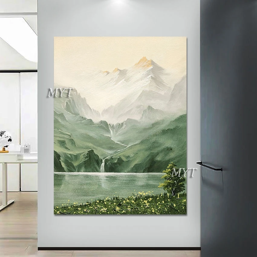 Товары для дома настенная живопись холст картина без рамки гора водопад ручная