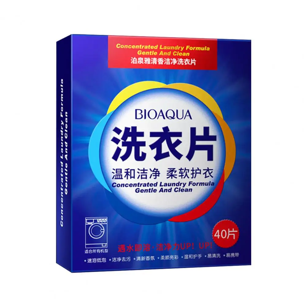 

40Pcs Laundry Cleaner Useful Eco-friendly Low Foaming for Home Laundry Detergent Soap Sheets Laundry Detergent Sheets