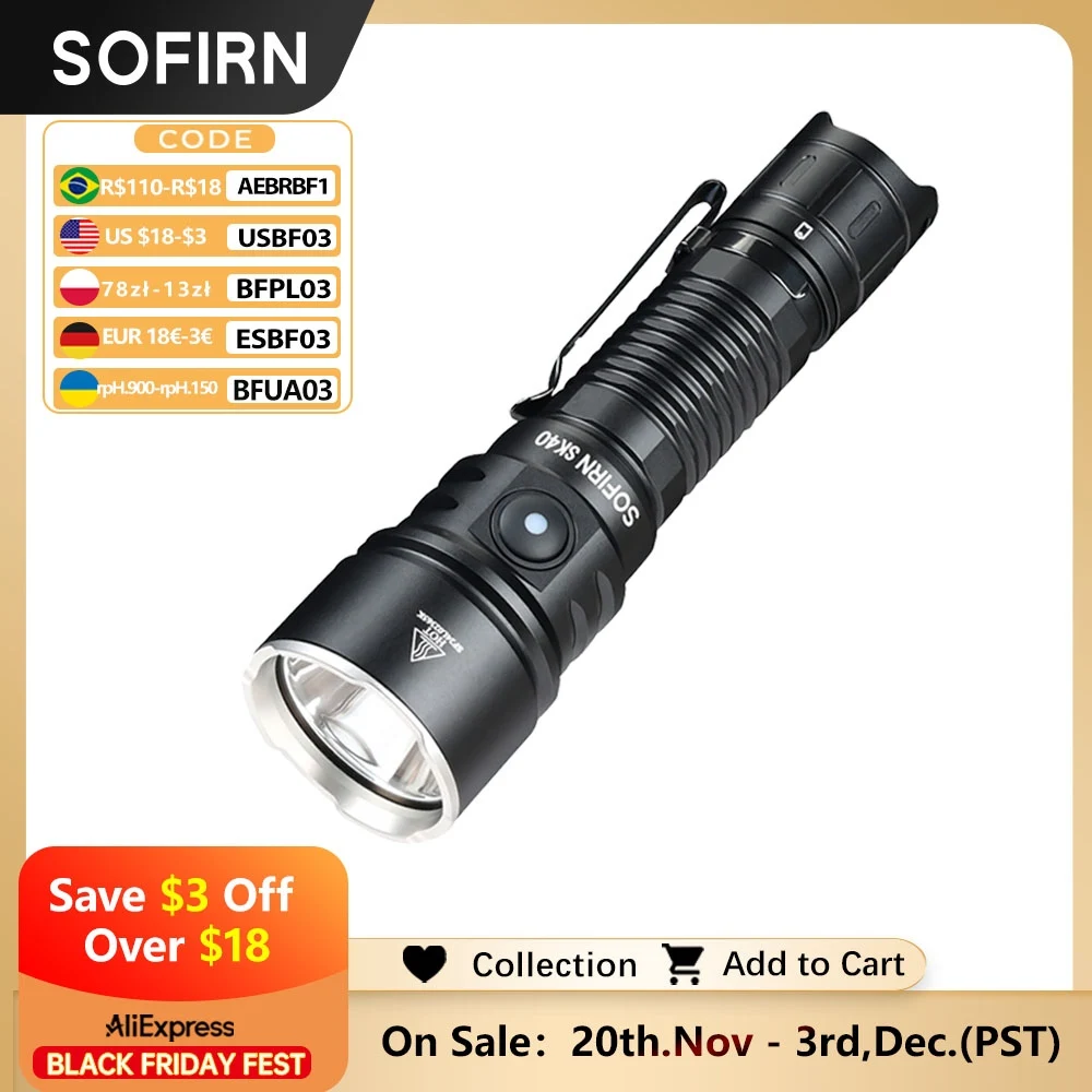 

Sofirn SK40 тактический фонарик